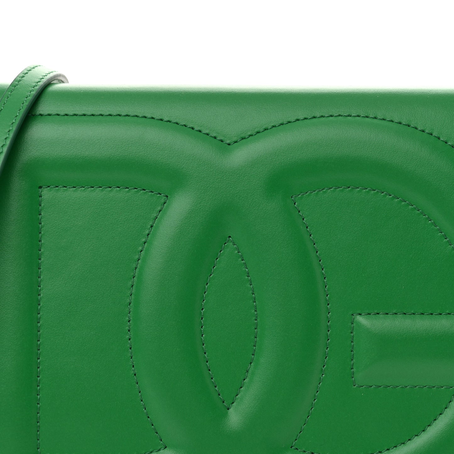 Calfskin DG Logo Flap Crossbody Bag Green