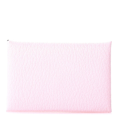 Hermes Chevre Mysore Calvi Card Case Rose Darling 1 of 7