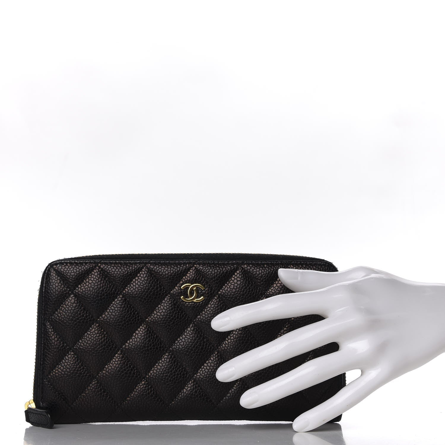 Chanel Caviar Quilted Large Gusset Zip Around Wallet Black 2 of 8