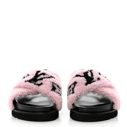Louis Vuitton Shearling Paseo Sandals 40 Pink 2 of 8