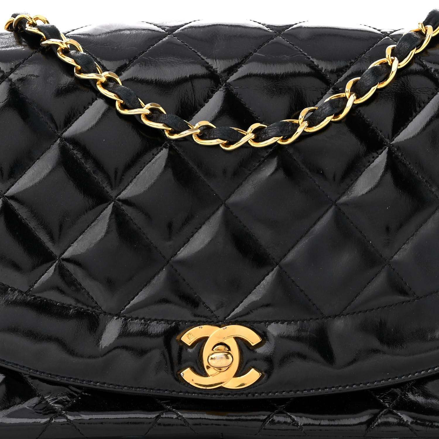 Chanel Patent Quilted Small Single Flap Black 9 of 13
