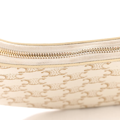 Celine Canvas Calfskin Ava Triomphe Shoulder Bag White 14 of 14