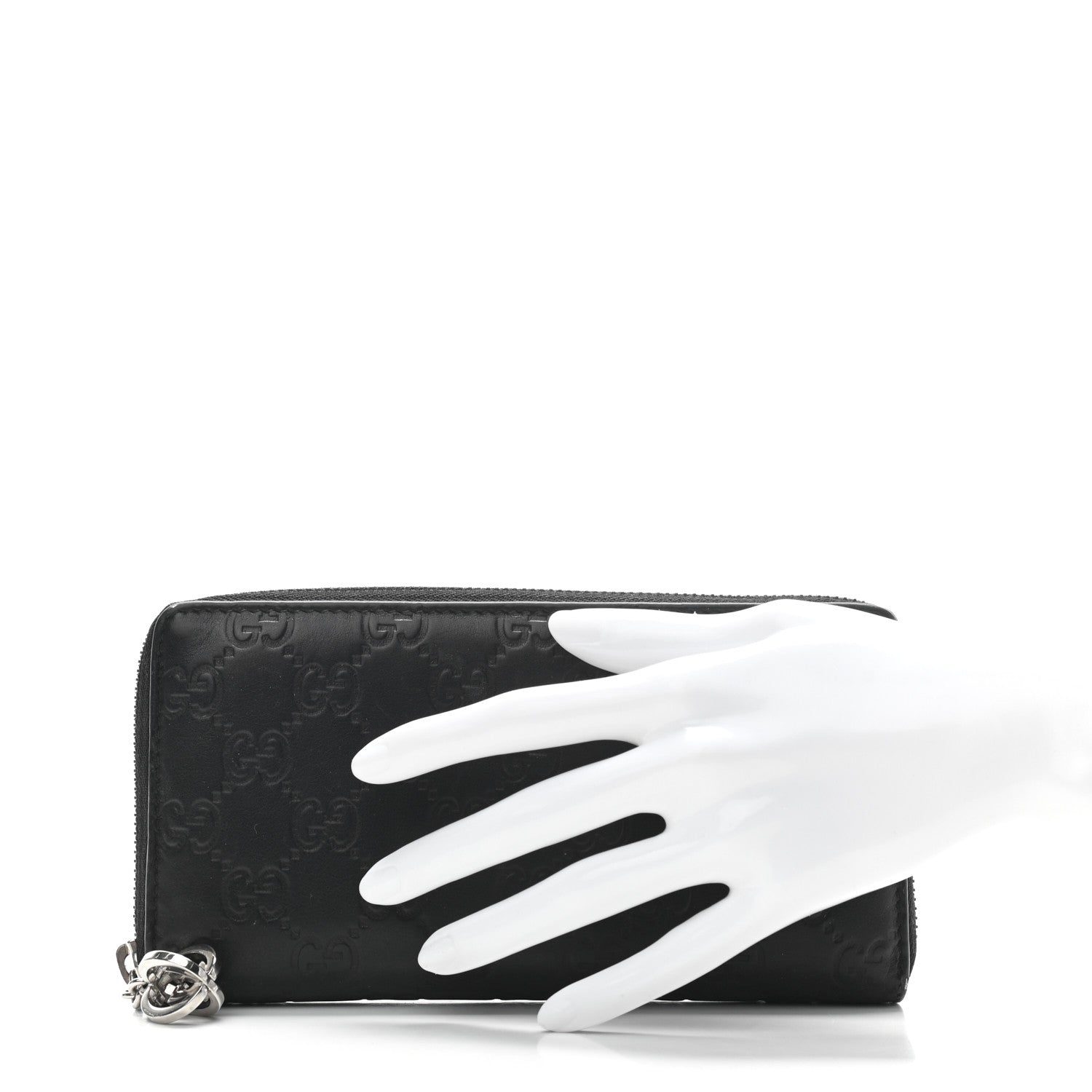Gucci Guccissima Twins Zip Around Wallet Black 2 of 8