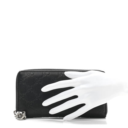 Gucci Guccissima Twins Zip Around Wallet Black 2 of 8