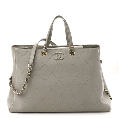 Chanel Bullskin Stitched Large Shopping Bag Grey 1 of 11