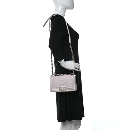 Chanel Calfskin Chevron Quilted Small Boy Flap Lilac 2 of 9