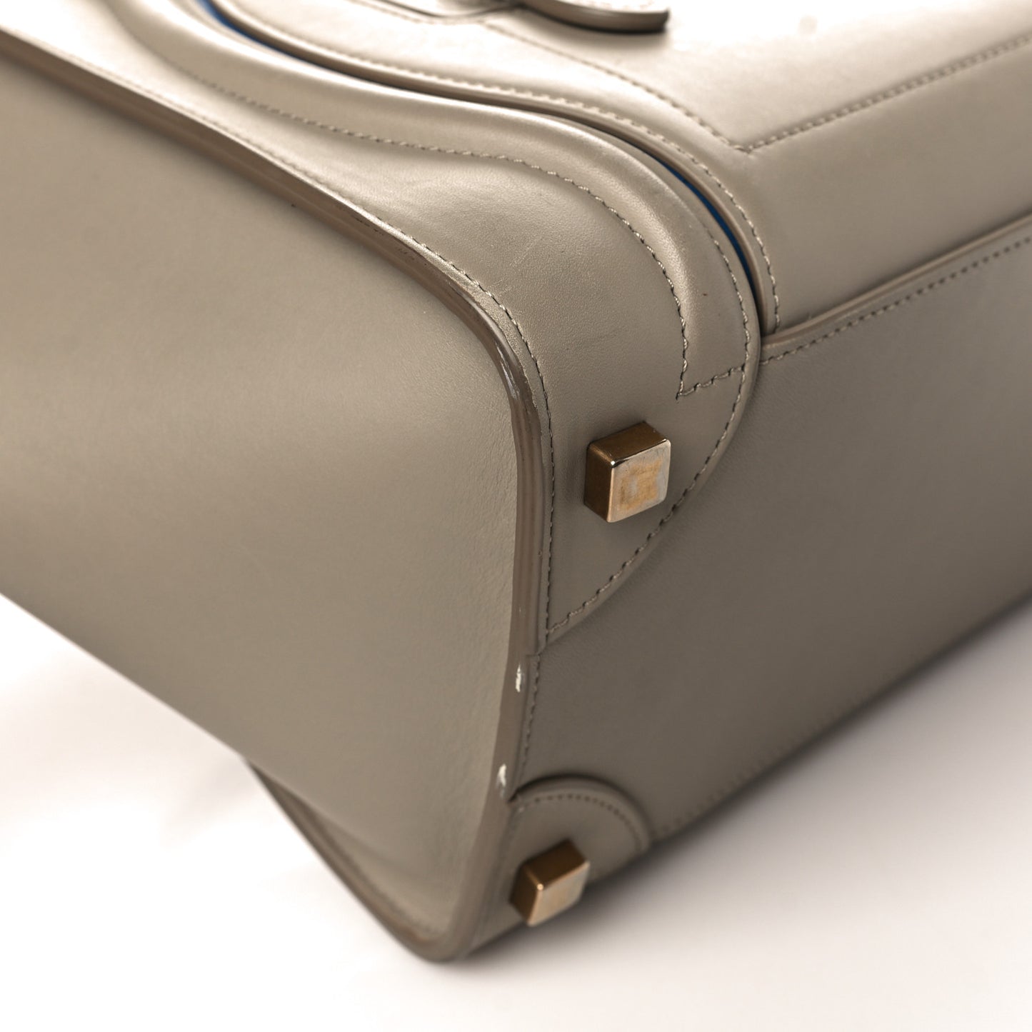 Smooth Calfskin Interstice Micro Luggage Light Taupe