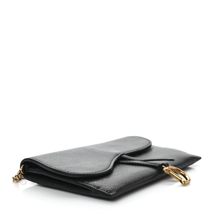 Christian Dior Goatskin Saddle Long Wallet With Chain Black 4 of 10