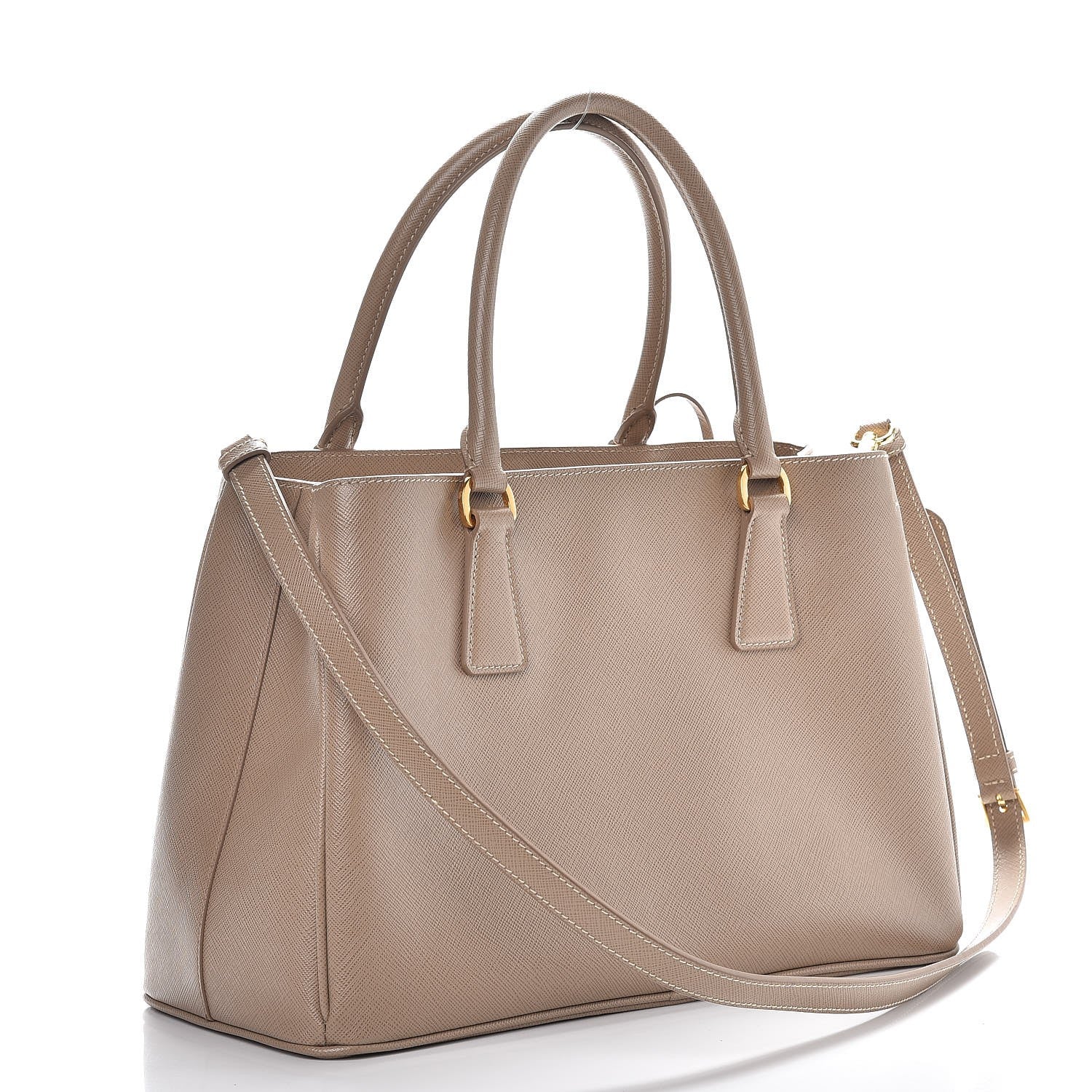 Prada Saffiano Lux Medium Tote Visone 4 of 11
