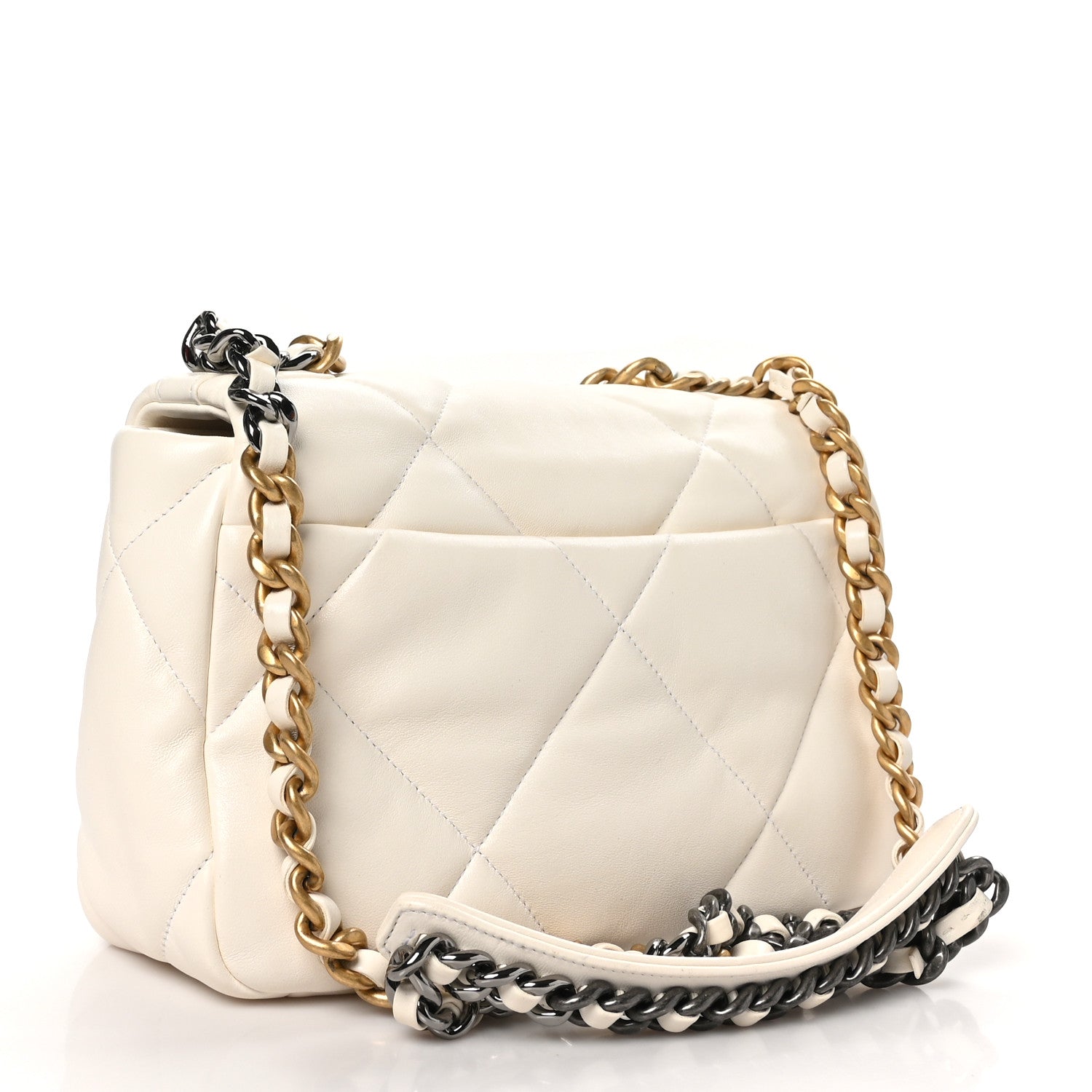 Chanel Lambskin Quilted Medium Chanel 19 Flap White 3 of 10