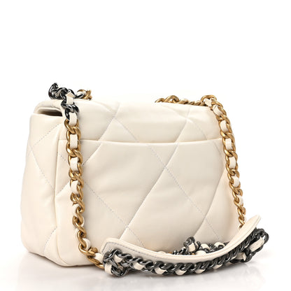 Chanel Lambskin Quilted Medium Chanel 19 Flap White 3 of 10