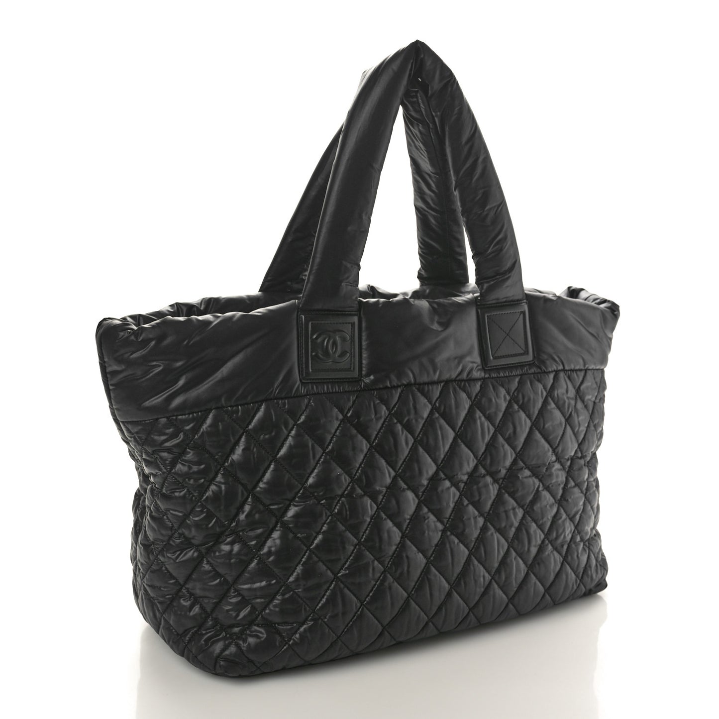 Nylon Quilted Large Coco Cocoon Tote Black