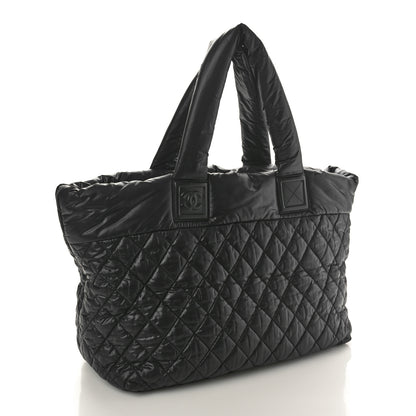 Chanel Nylon Quilted Large Coco Cocoon Tote Black 2 of 10