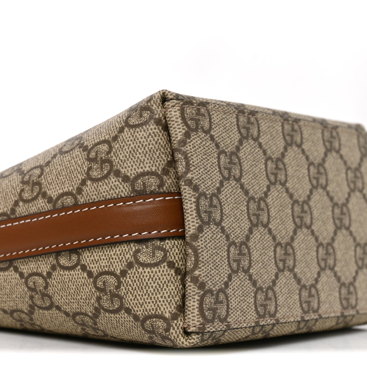 GG Supreme Monogram Emblem Nano Bucket Bag  Beige Dark Brown