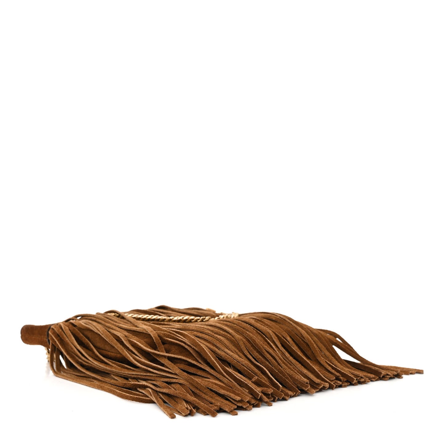 Suede Calfskin Small Grace Fringed Hobo Bag Light Ocre