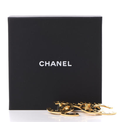 Chanel Metal Large Paris Button Earrings Gold 5 of 5