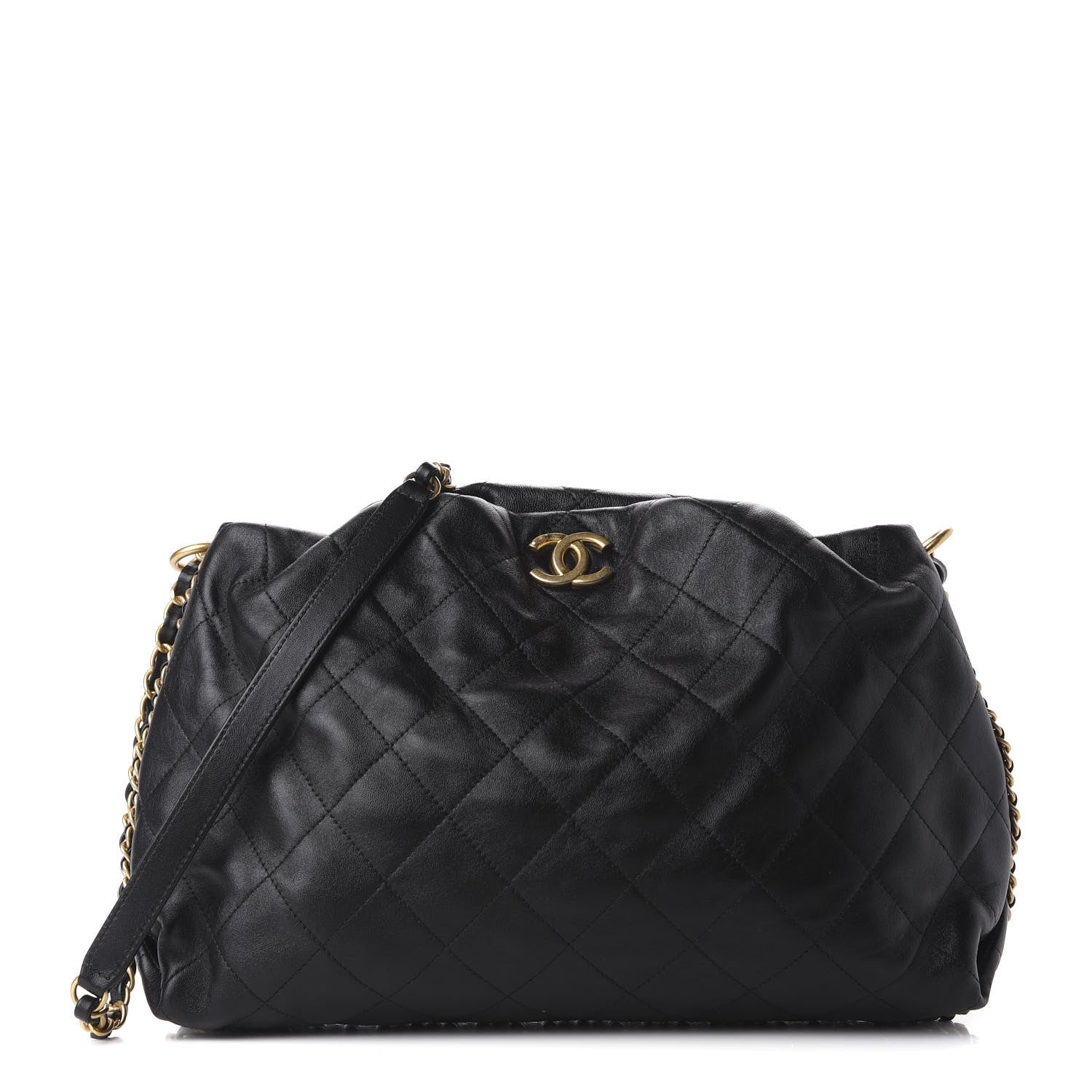 Chanel Calfskin Quilted Chain Around Tote Black 1 of 11