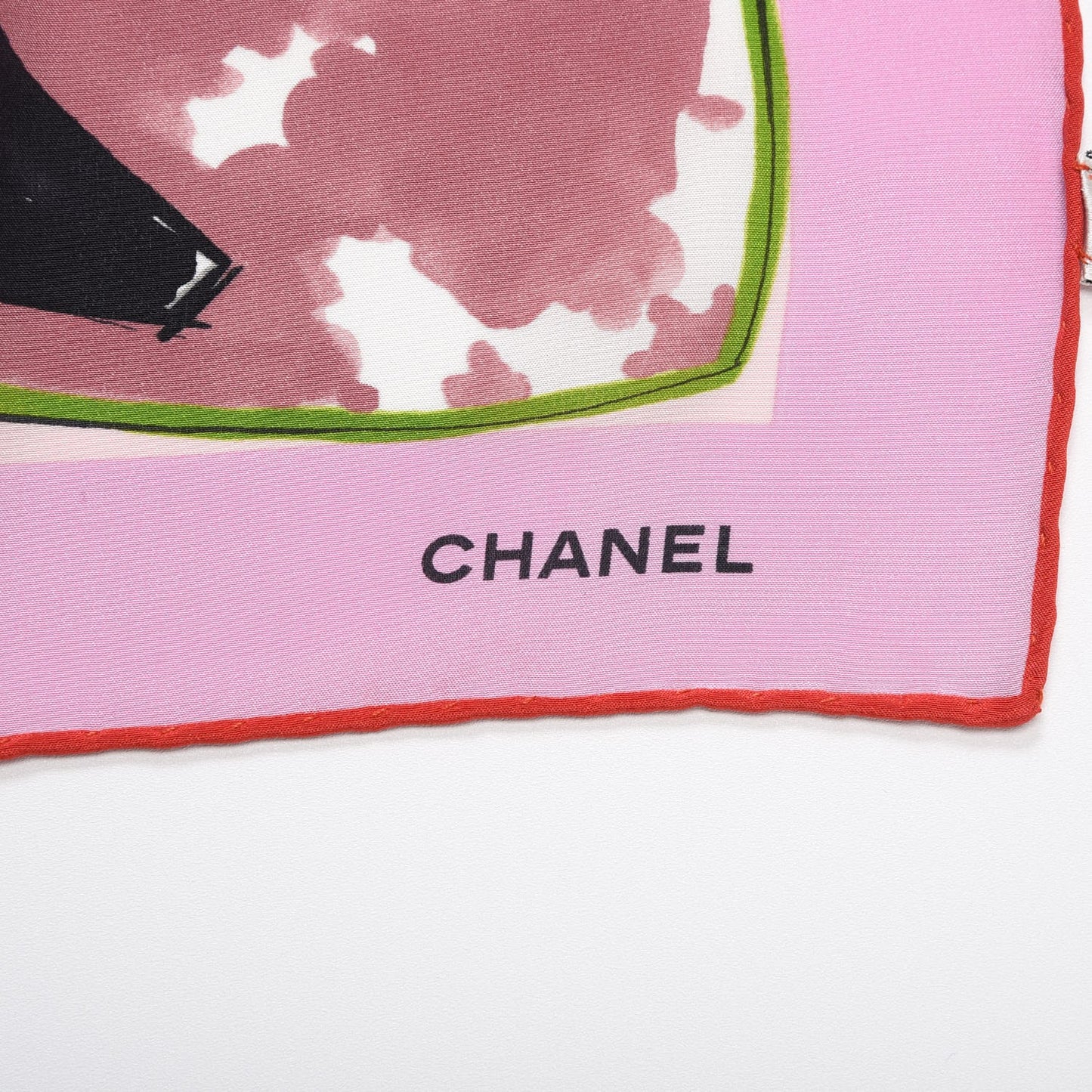 Silk CC Heart Square Scarf Pink
