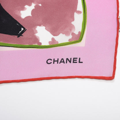 Chanel Silk CC Heart Square Scarf Pink 6 of 10