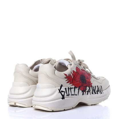 Gucci Calfskin Hawaii Print Womens Rhyton Sneakers 36 Ivory 4 of 13