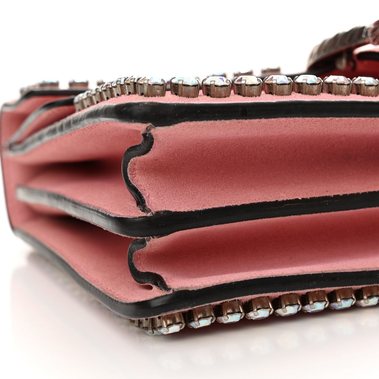 Gucci Suede Crystal Small Dionysus Shoulder Bag Peonia 9 of 13