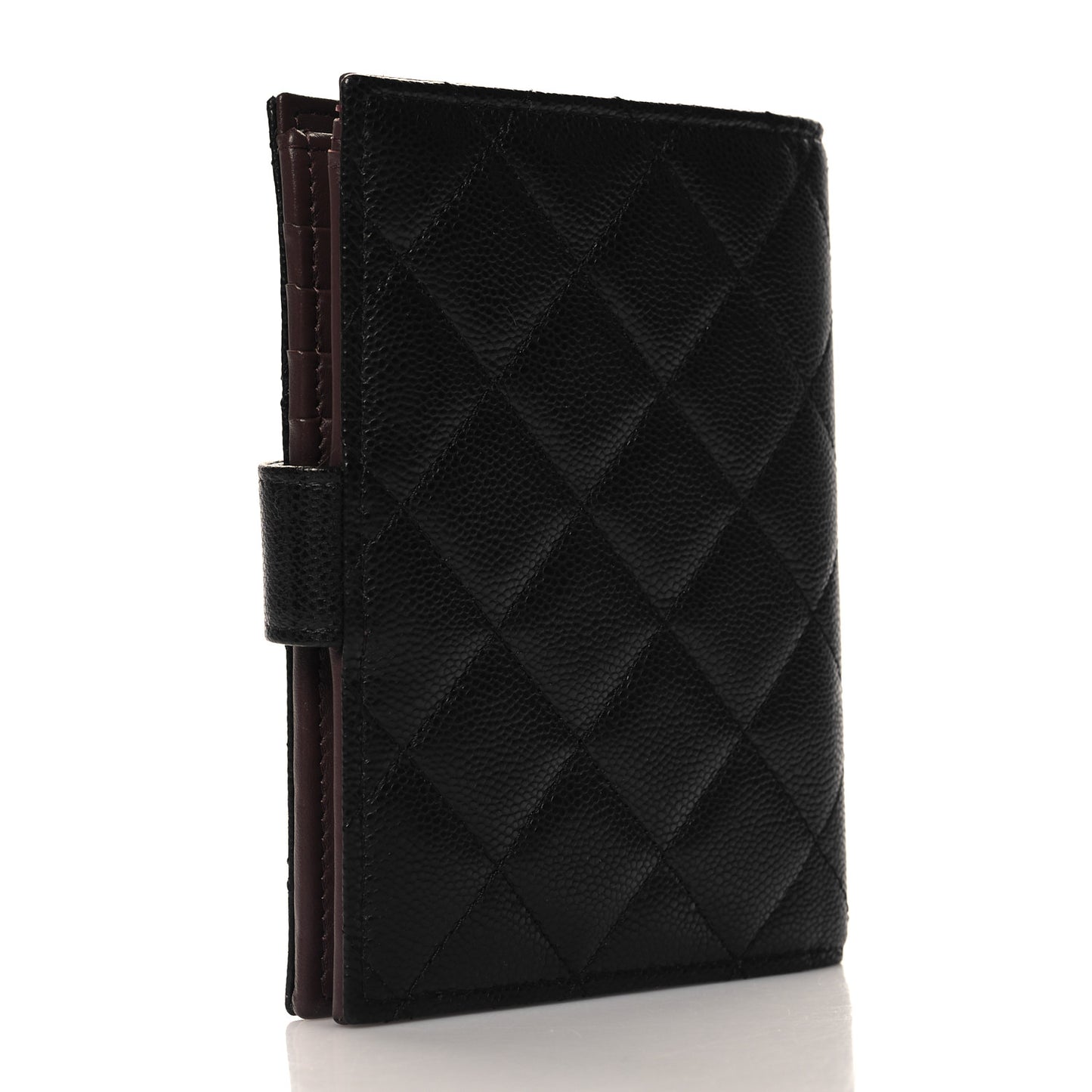 Caviar Quilted Passport Holder Black