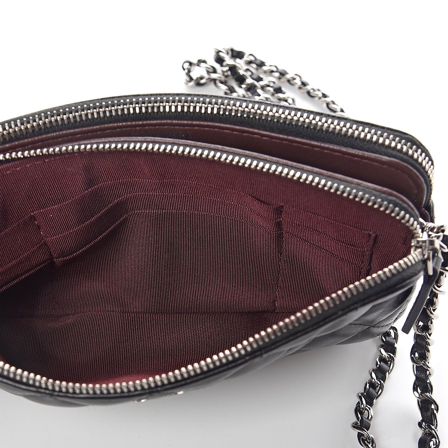 Chanel Lambskin Quilted Small Clutch With Chain Black 4 of 11