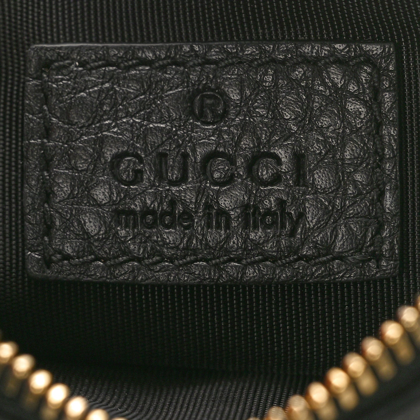 Guccissima GG Emblem Zip Key Case Black