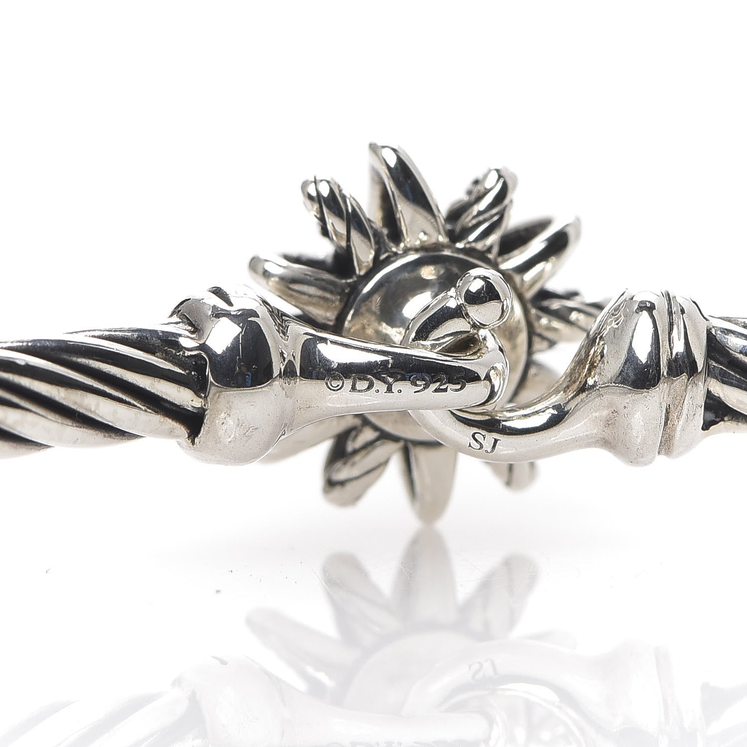 David Yurman Sterling Silver Diamond Starburst Bracelet 3 of 3