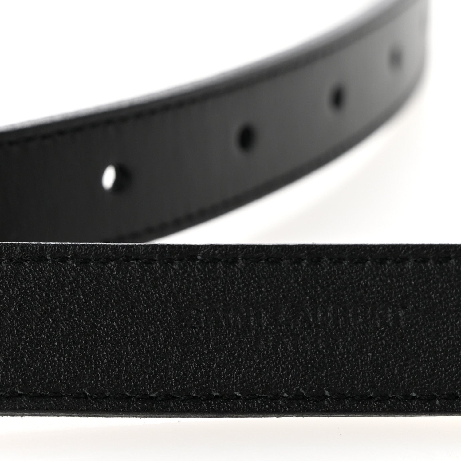 Saint Laurent Calfskin Monogram Cassandre 95 38 Belt Black 5 of 7