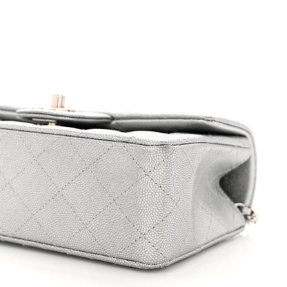Chanel Metallic Caviar Quilted Mini Top Handle Rectangular Flap Silver 10 of 11