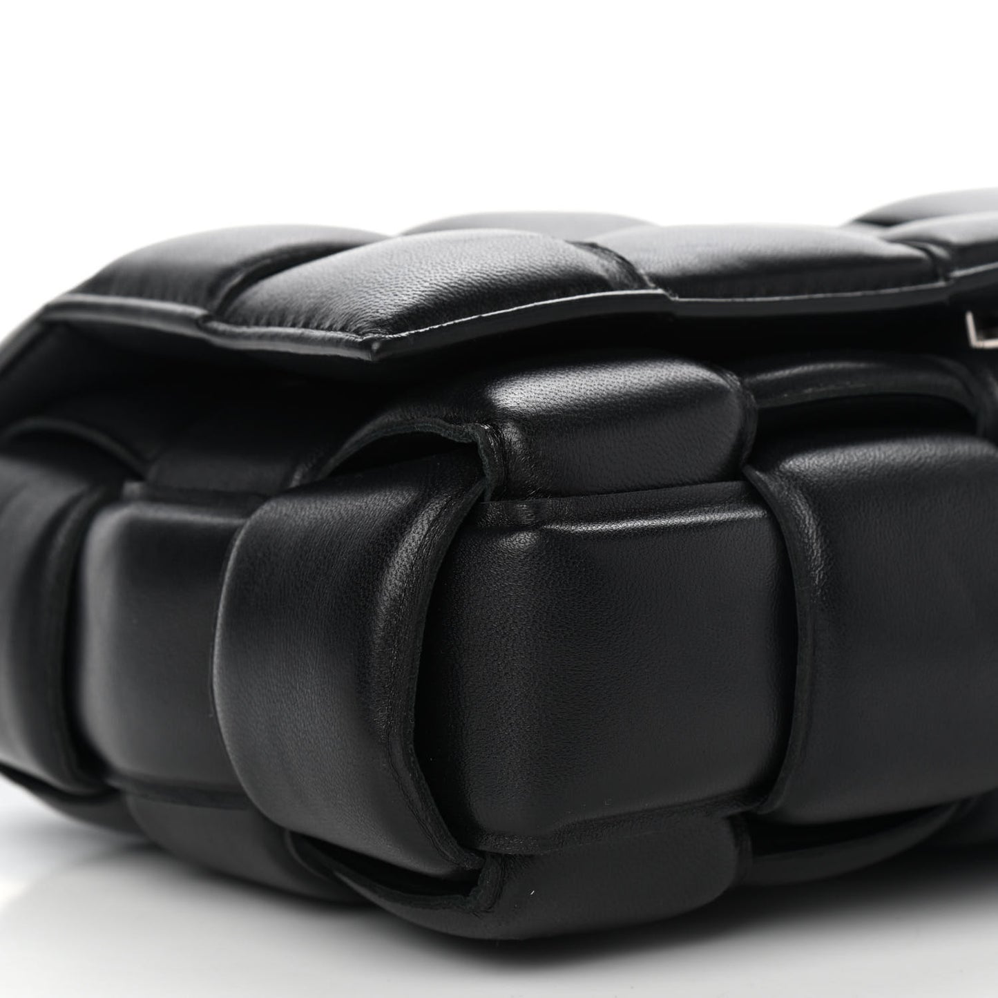 Nappa Maxi Intreccio Padded Cassette Crossbody Bag Black