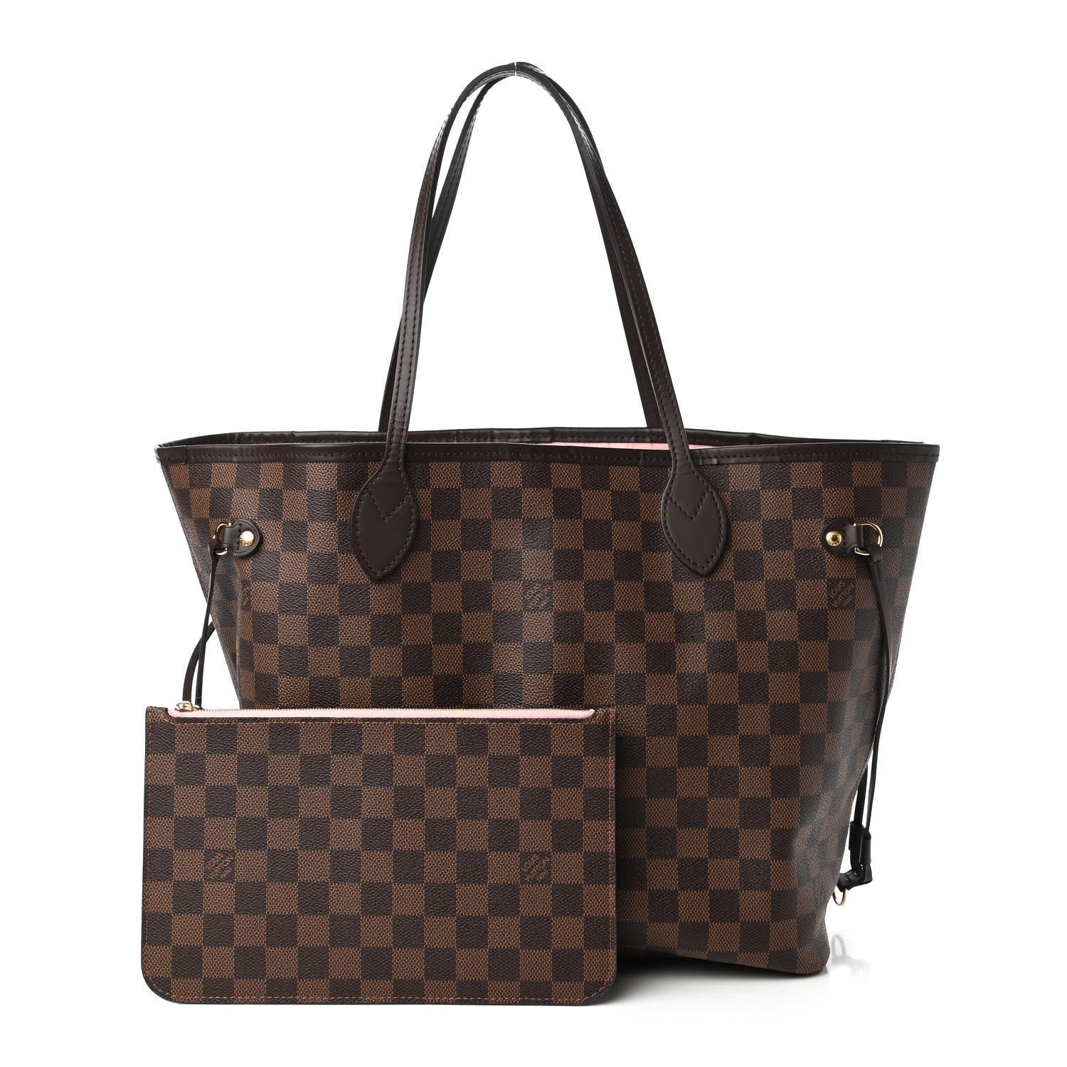 Louis Vuitton Damier Ebene Neo Neverfull MM Rose Ballerine 1 of 11