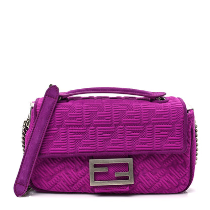 Fendi Technical Fabric FF Midi Chain Baguette Bouganville 1 of 6