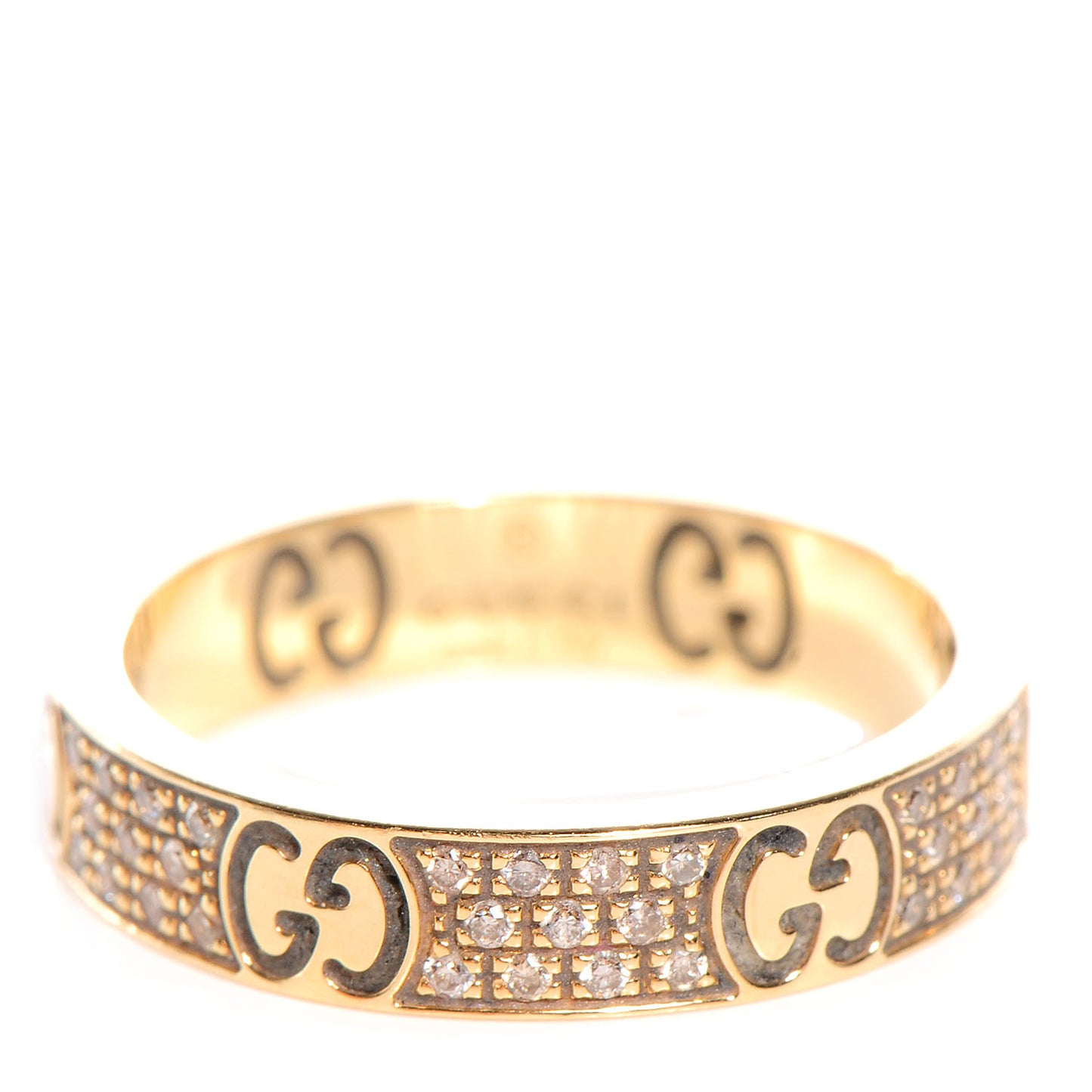 18k Yellow Gold Diamond Icon Stardust Thin Band Ring 6