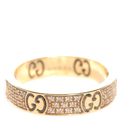 Gucci 18k Yellow Gold Diamond Icon Stardust Thin Band Ring 6 1 of 6