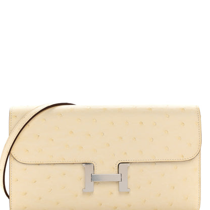 Hermes Ostrich Constance Long Wallet To Go Nata 9 of 12