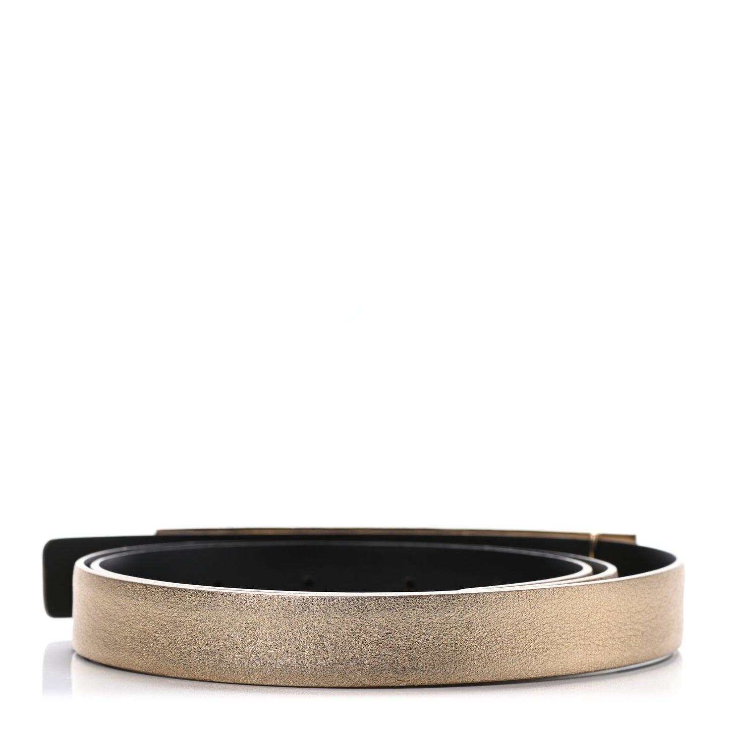 Metallic Lambskin Crystal Baguette Logo Belt 85 34 Gold