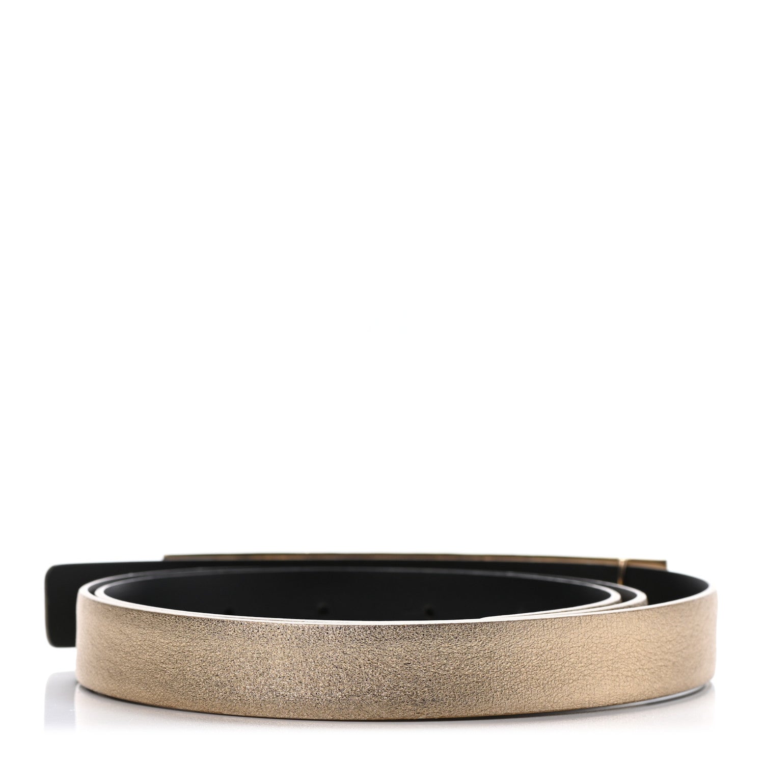 Chanel Metallic Lambskin Crystal Baguette Logo Belt 85 34 Gold 2 of 5