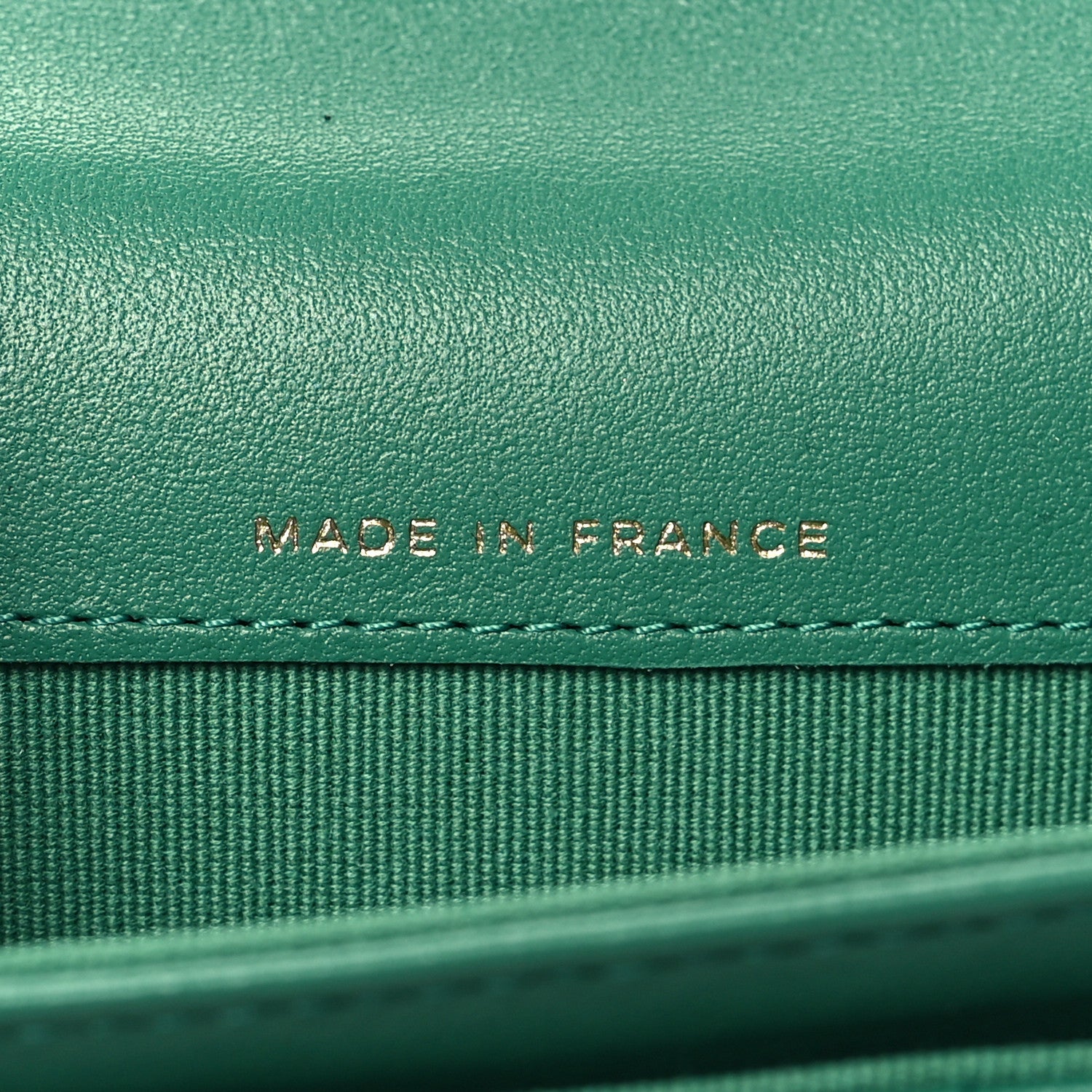 Chanel Lambskin Quilted Flap Card Holder Wallet Green 7 of 9