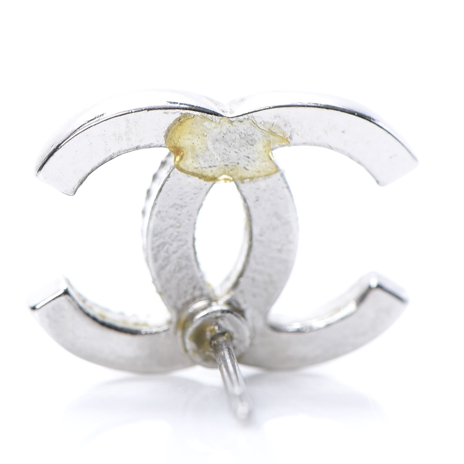 Chanel Crystal CC Earrings Silver 4 of 8