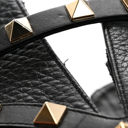 Valentino Garavani Pebbled Calfskin Rockstud Double Buckle 65mm Ankle Boots 38.5 Black 11 of 13