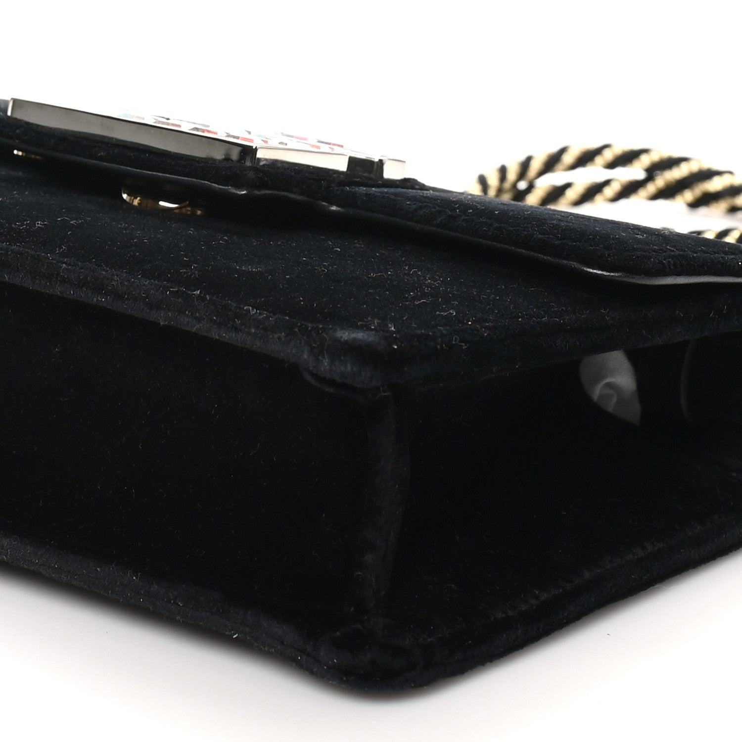 Gucci Velvet Crystal Square G Shoulder Bag Black 10 of 10