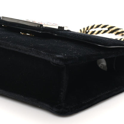 Gucci Velvet Crystal Square G Shoulder Bag Black 10 of 10