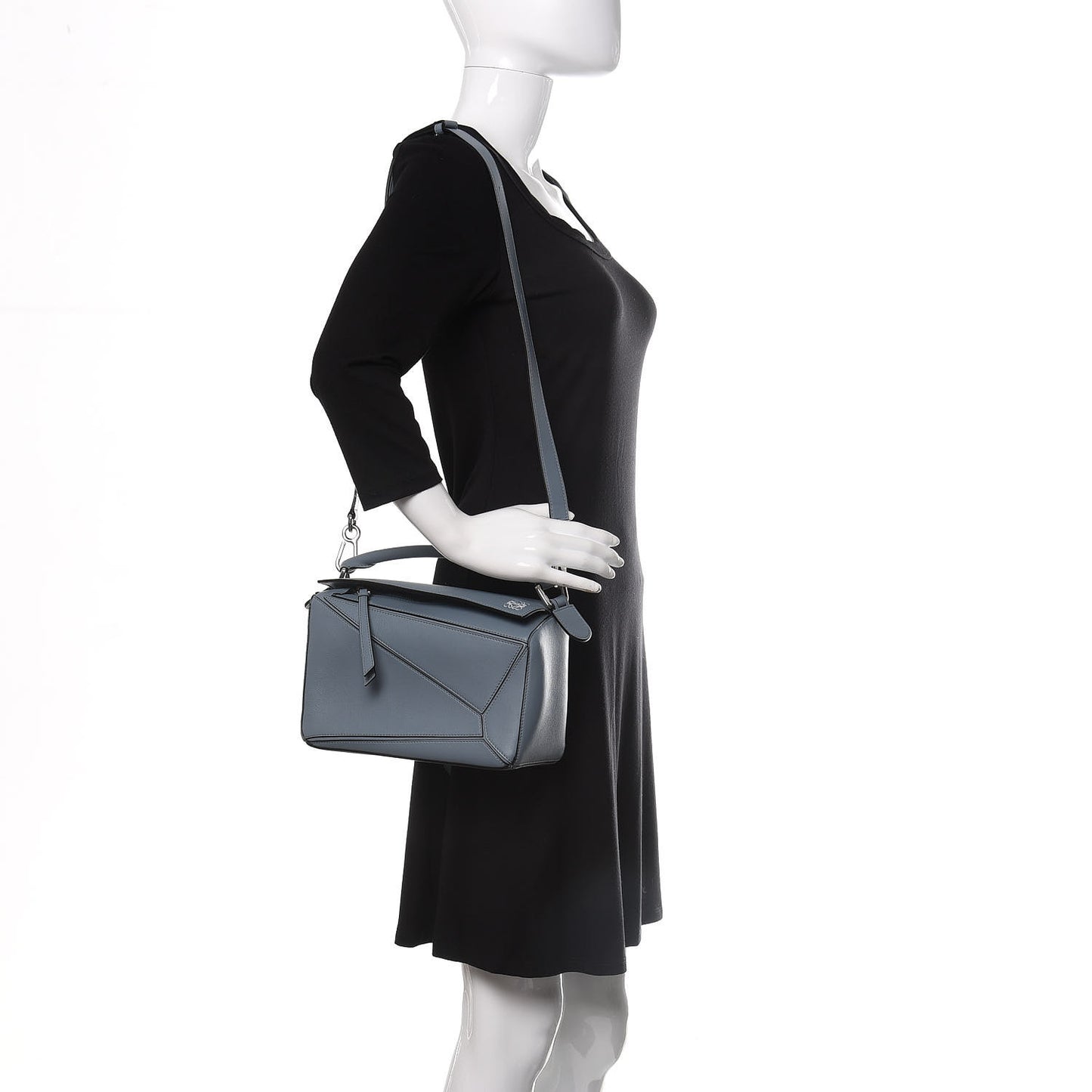 Calfskin Small Puzzle Bag Stone Blue