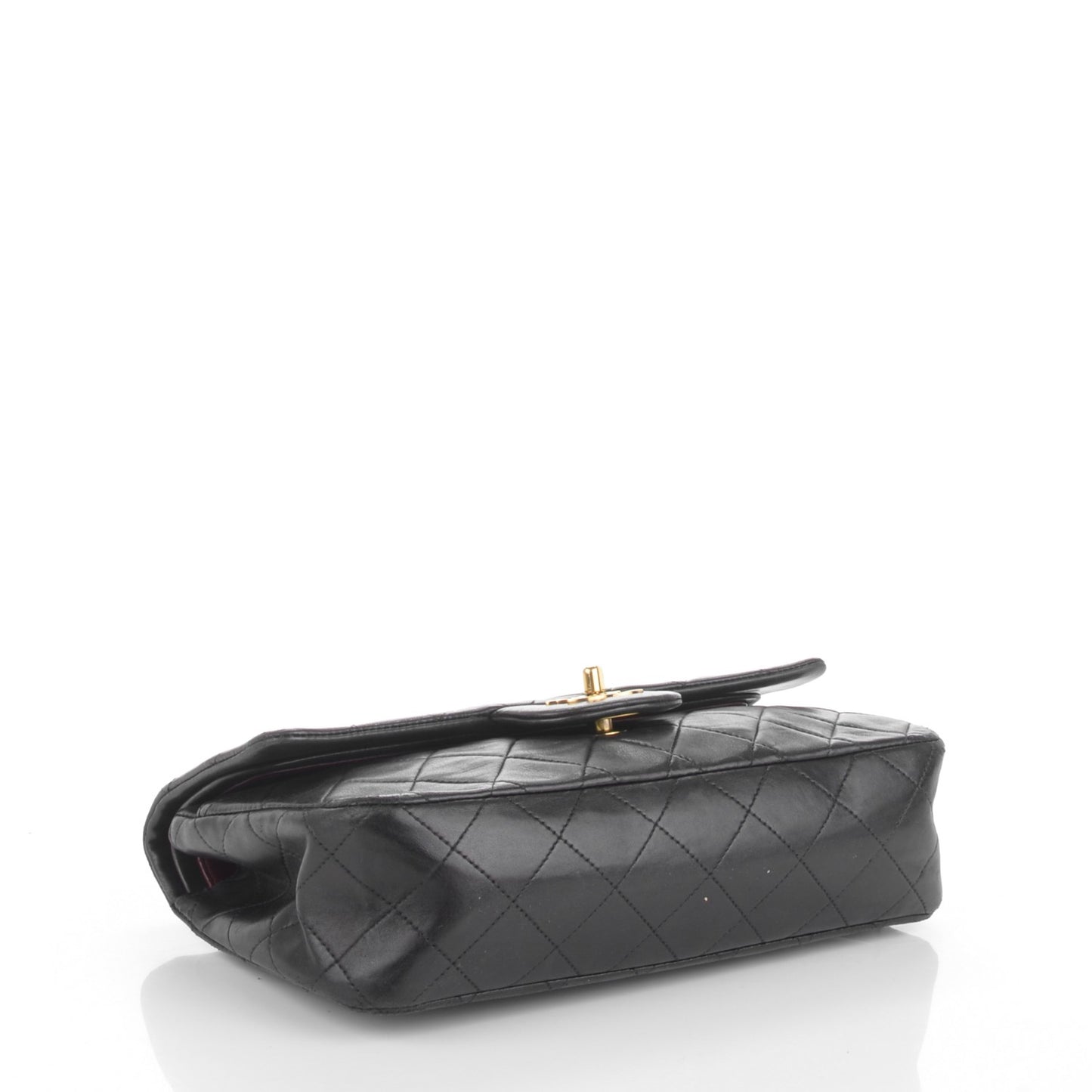 Lambskin Quilted Small Double Flap Black