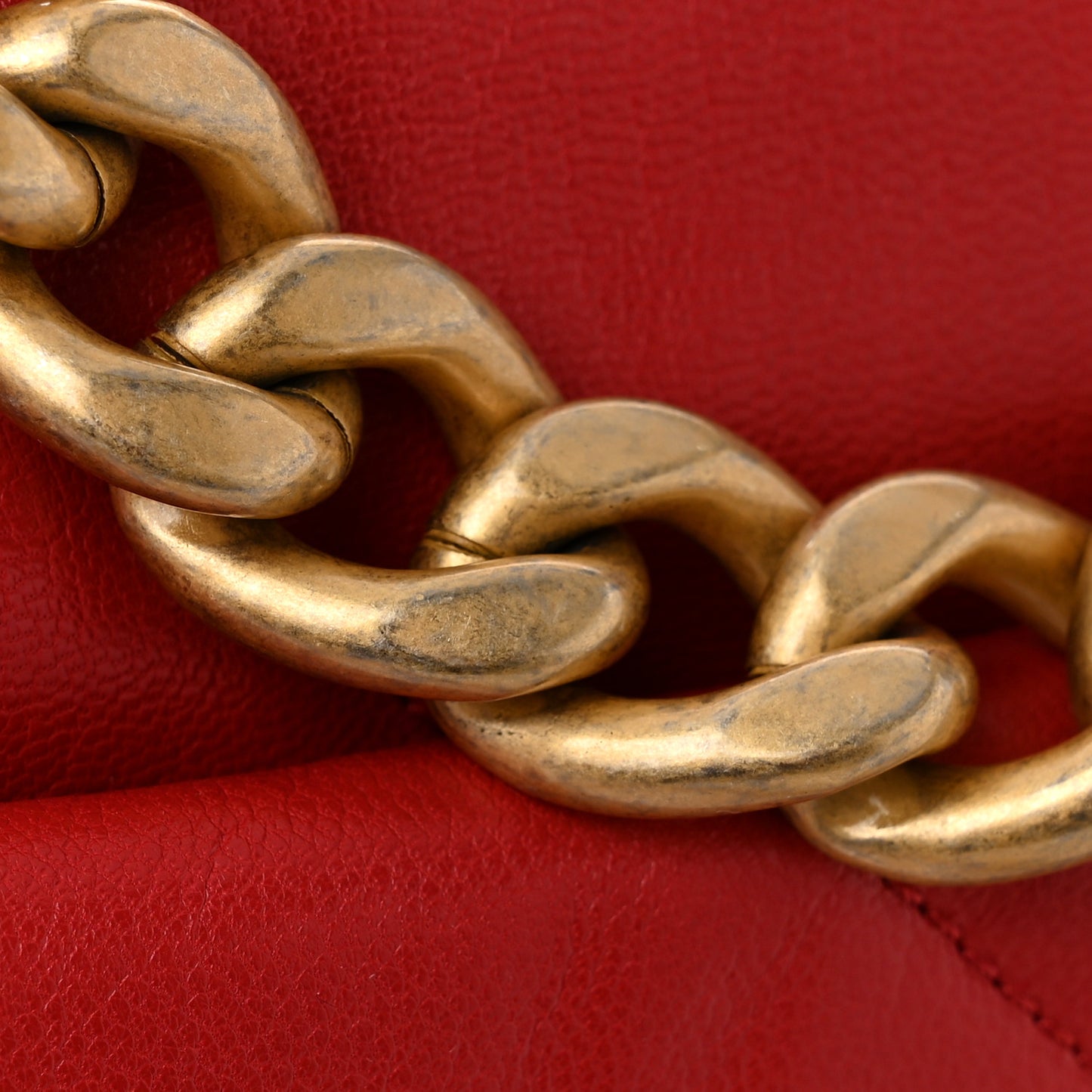 Goatskin Quilted Medium Chanel 19 Flap Red