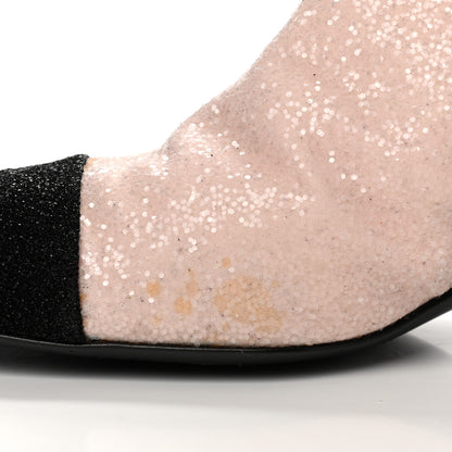 Chanel Glitter Fabric Lurex Cap Toe Fantasy High Boots 37 Pink Black 12 of 12