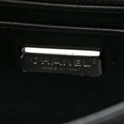 Chanel Satin Sequin Embellished Flower Mini Rectangular Flap Black White Blue 6 of 10