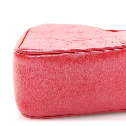 Louis Vuitton Lambskin Embossed Monogram Fall In Love Sac Coeur Heart Chain Bag Lipstick Red 9 of 10